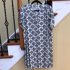 Mary Square black & white abstract dress, size XL, NWOT